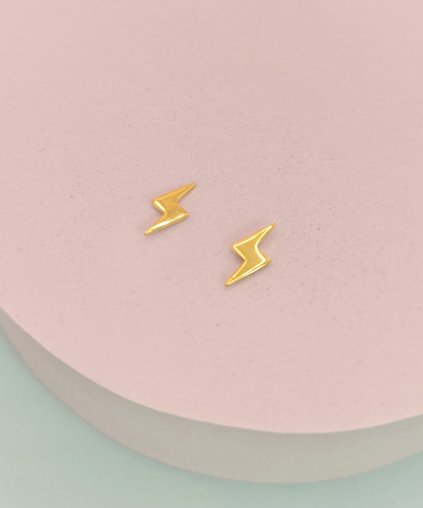 Lightning Bolt Stud Earrings – 925 Sterling Silver (Gold Plated & Silver)