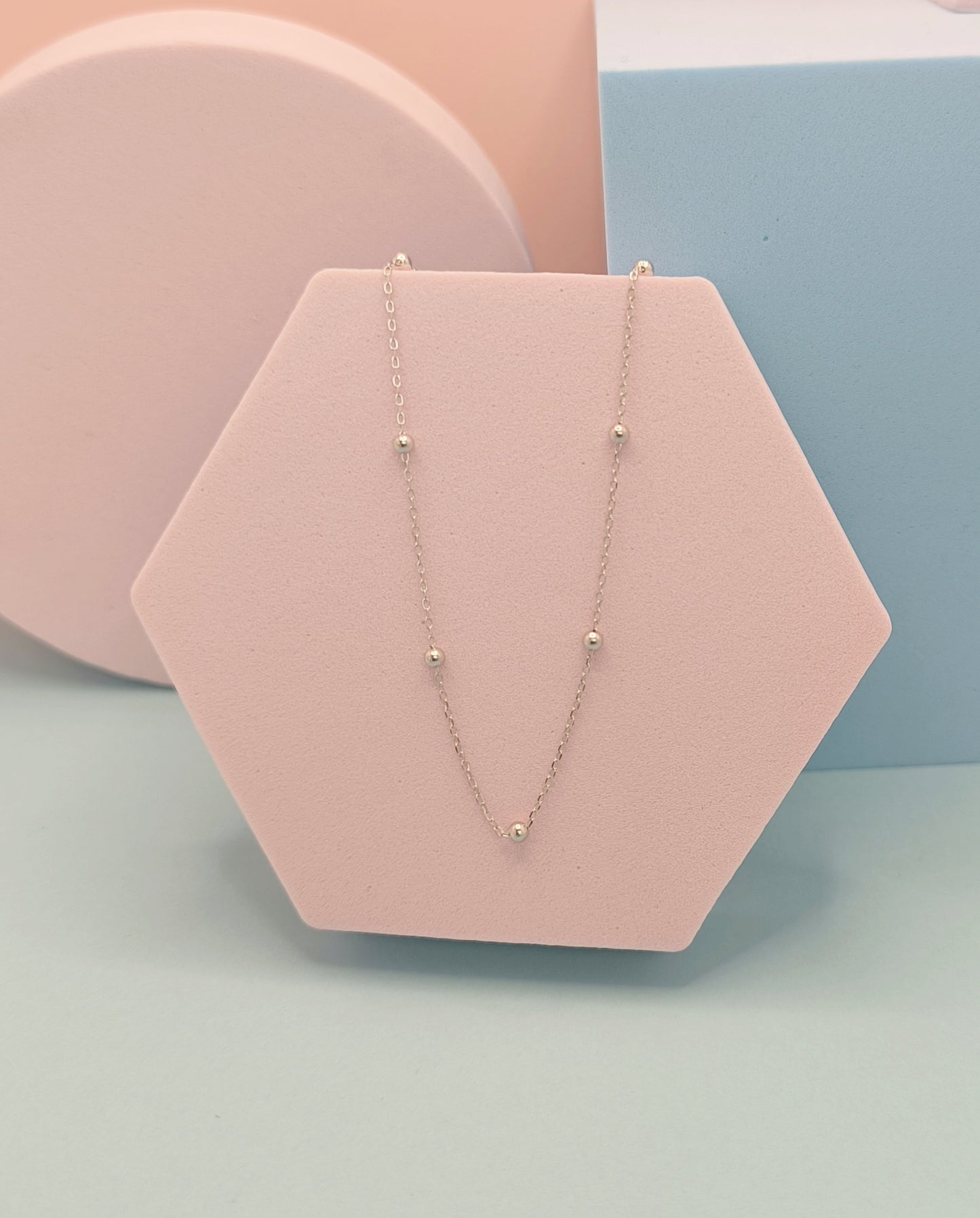 Minimalist Orbit Bead Choker Necklace - 925 Sterling Silver