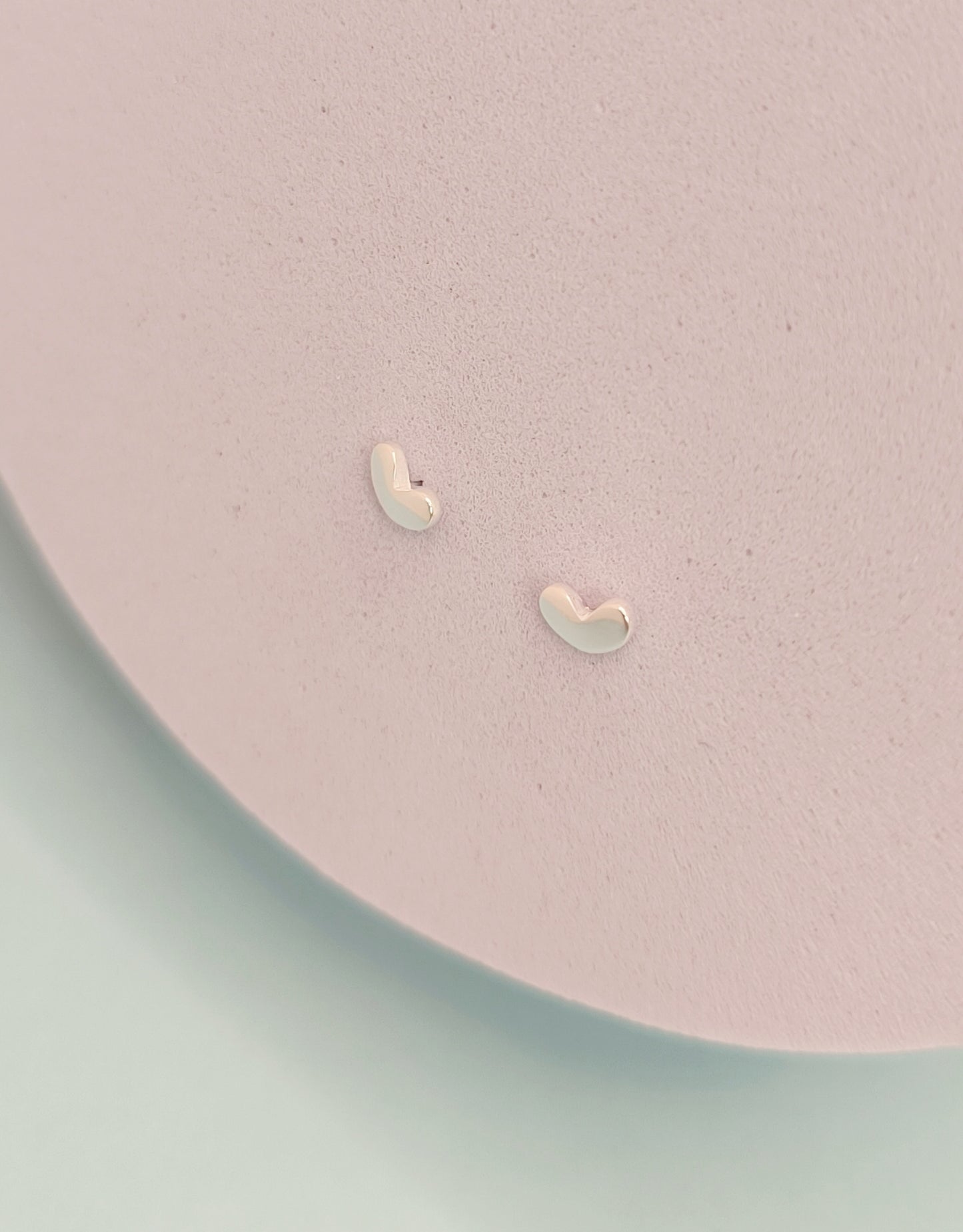 Mini Heart Stud Earrings – 925 Sterling Silver