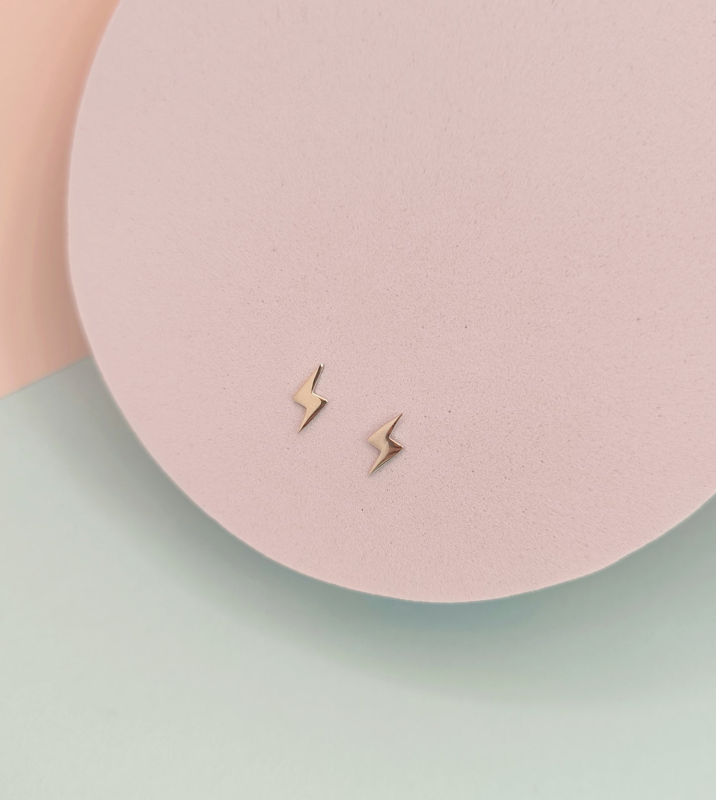 Lightning Bolt Stud Earrings – 925 Sterling Silver (Gold Plated & Silver)