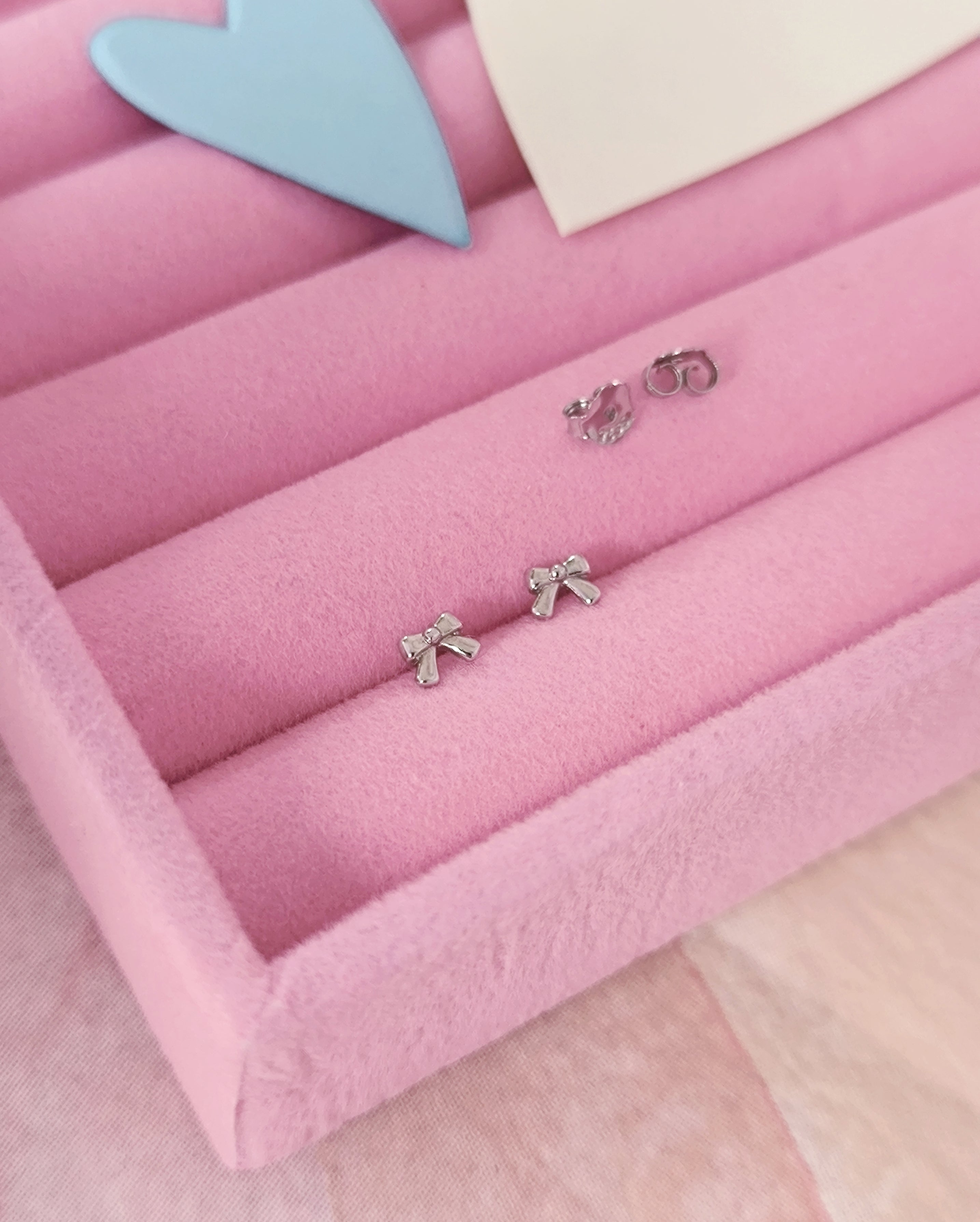 925 Sterling Silver Mini Bow Stud Earrings