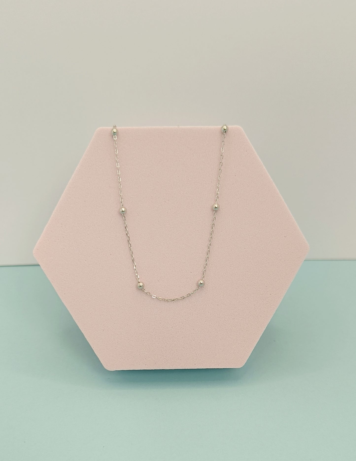 Minimalist Orbit Bead Choker Necklace - 925 Sterling Silver