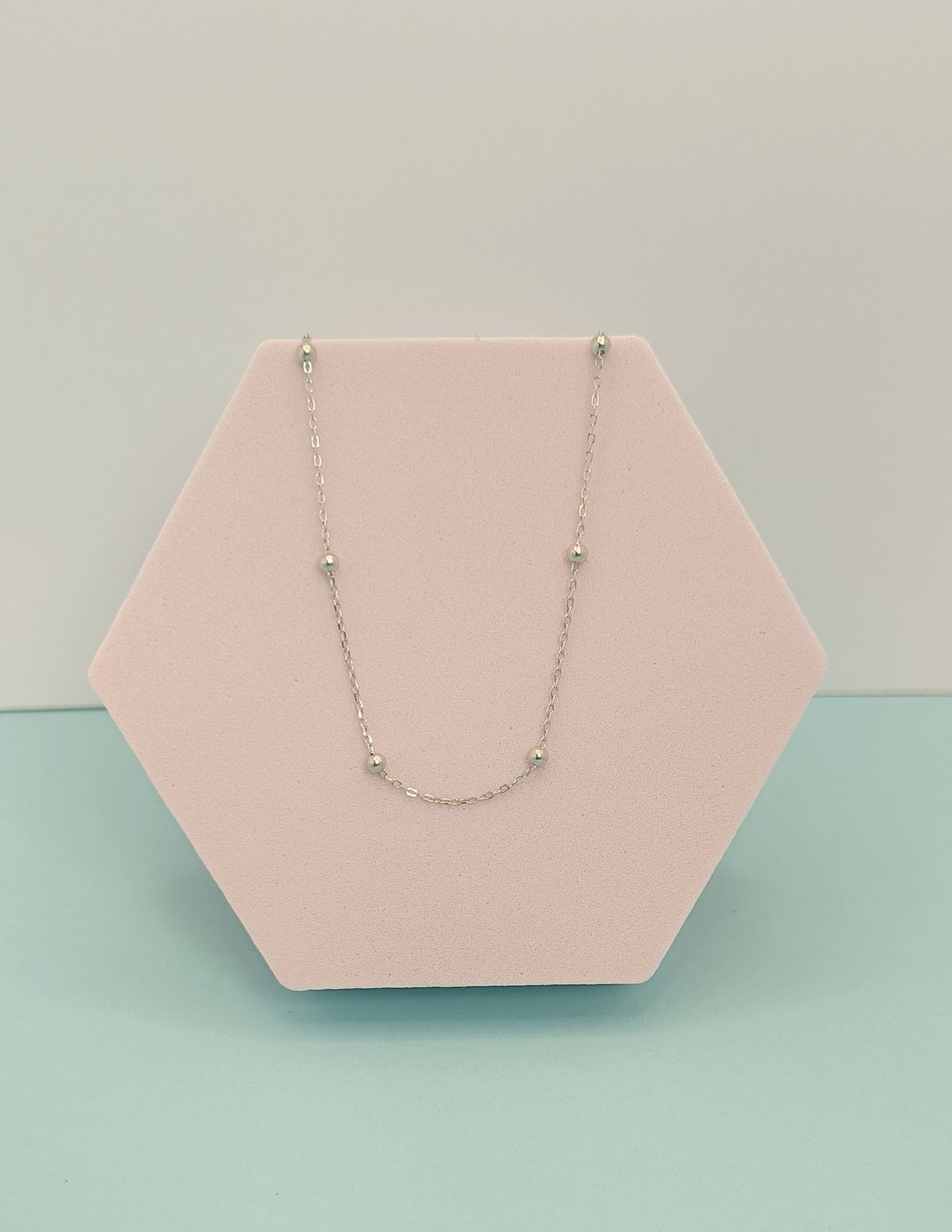 Minimalist Orbit Bead Choker Necklace - 925 Sterling Silver. M009