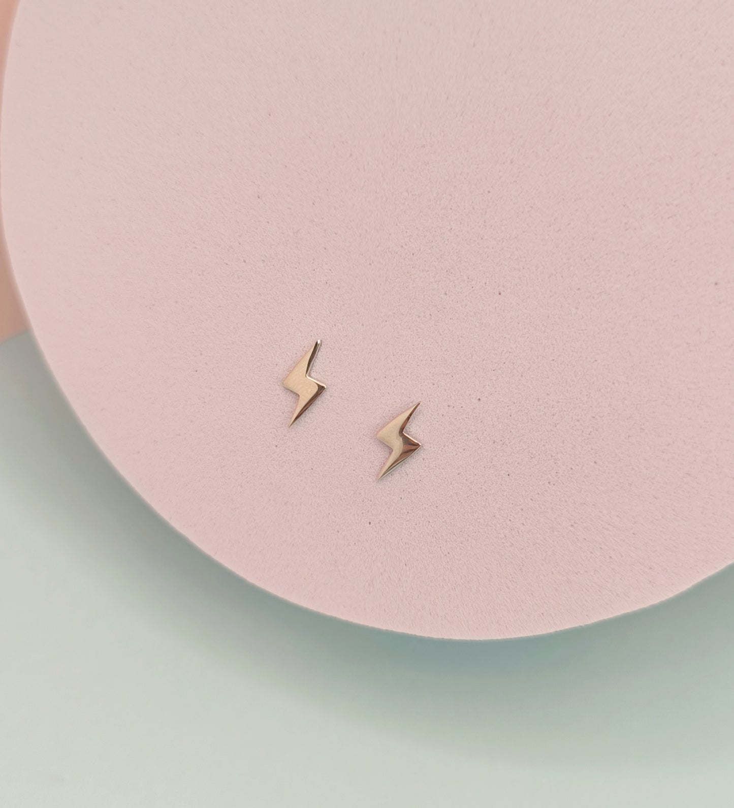 Lightning Bolt Stud Earrings – 925 Sterling Silver (Gold Plated & Silver)