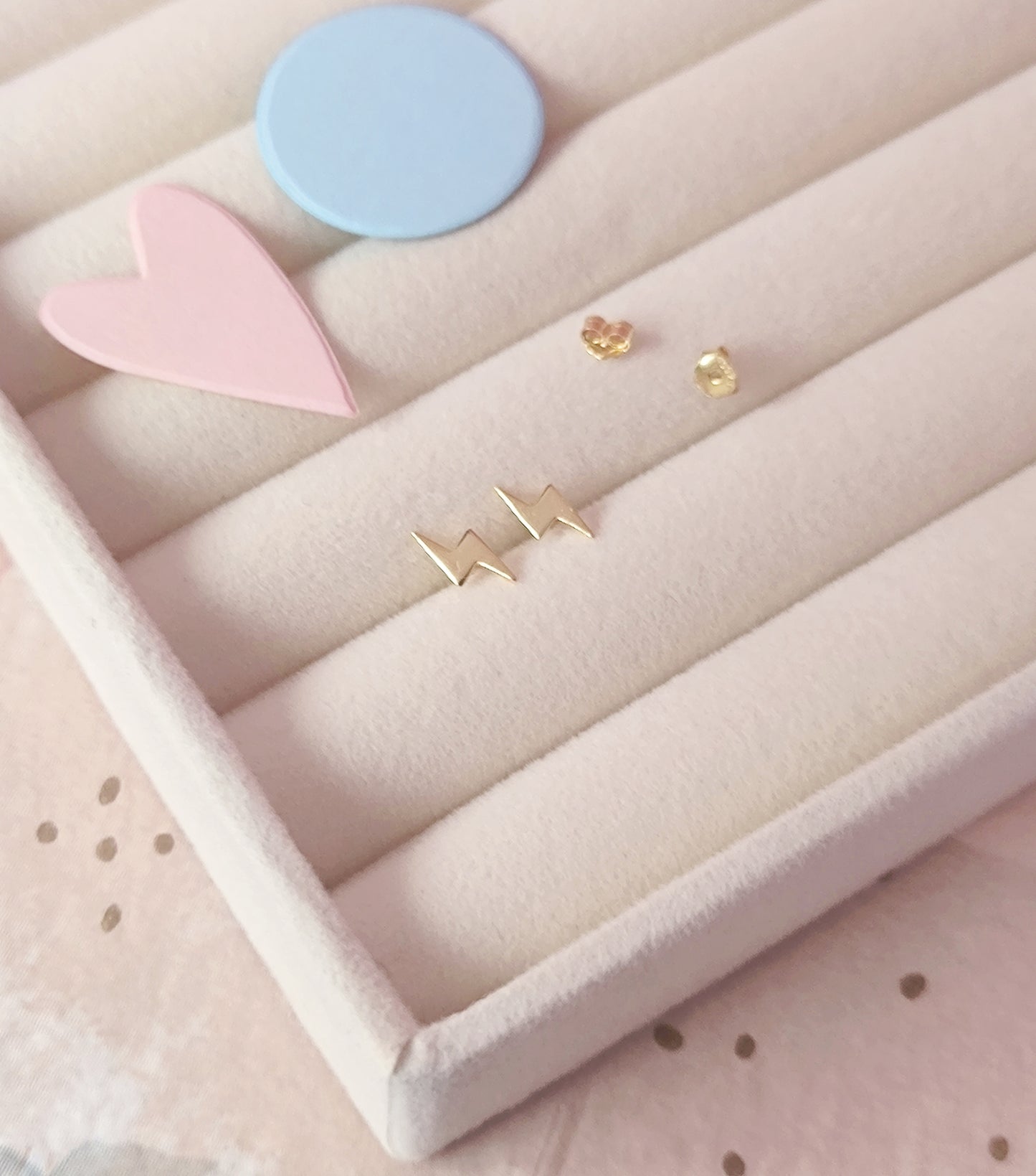 Lightning Bolt Stud Earrings – 925 Sterling Silver (Gold Plated & Silver)