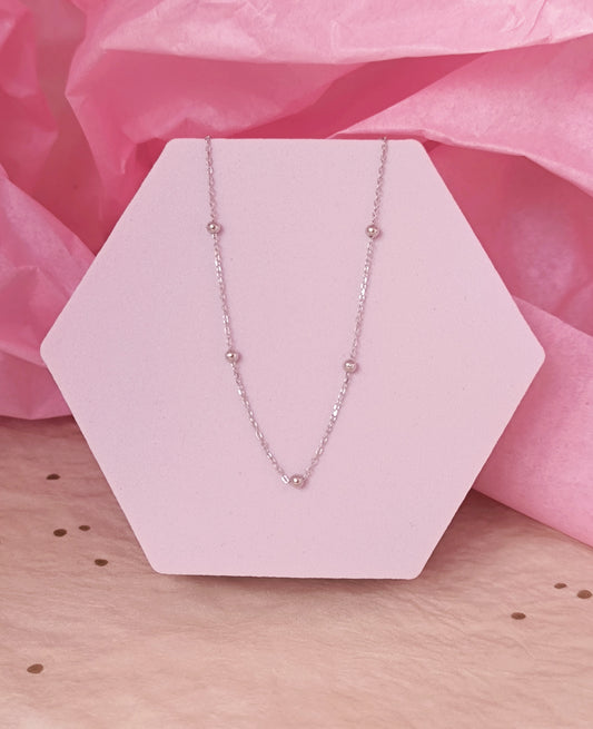 Minimalist Orbit Bead Choker Necklace - 925 Sterling Silver