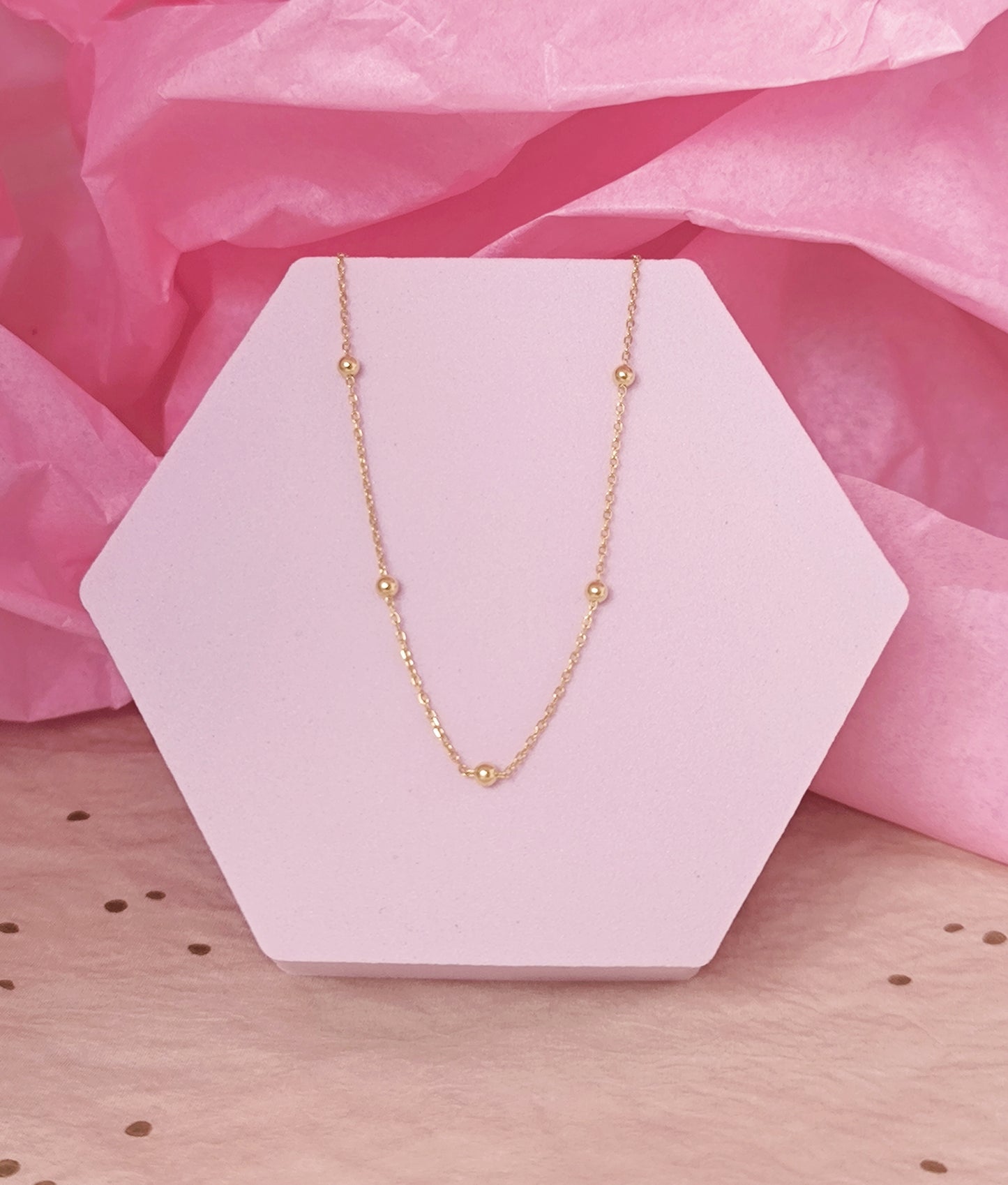 Minimalist Orbit Bead Choker Necklace - 925 Sterling Silver