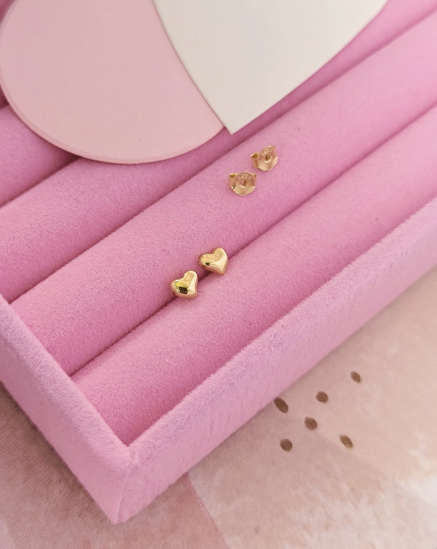 Tiny Heart Stud Earrings – Gold Plated 925 Sterling Silver