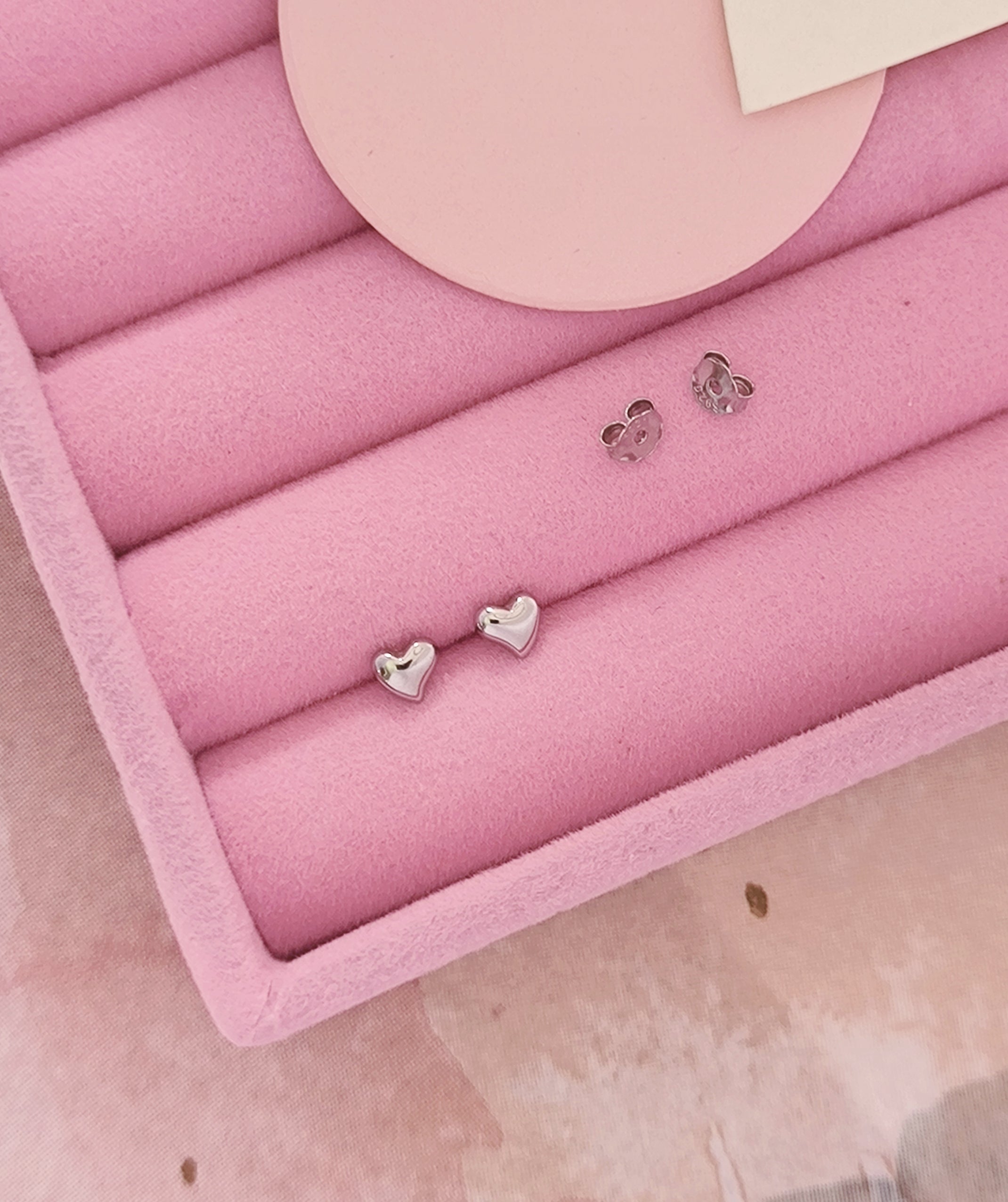 Tiny Heart Stud Earrings – 925 Sterling Silver. TY005