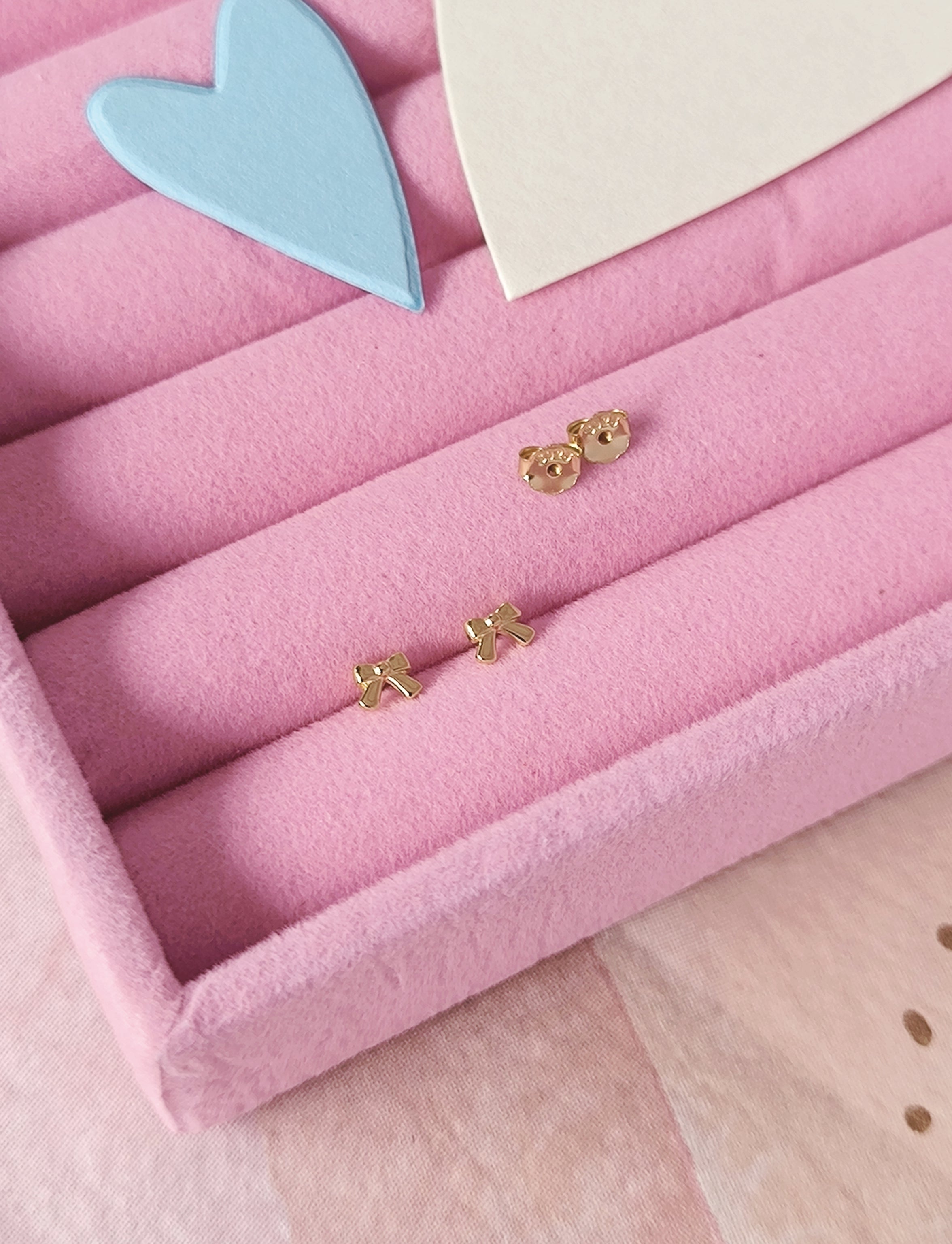 925 Sterling Silver Mini Bow Stud Earrings