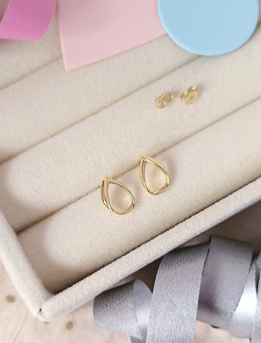 Gold Plated Leaf Stud Earrings