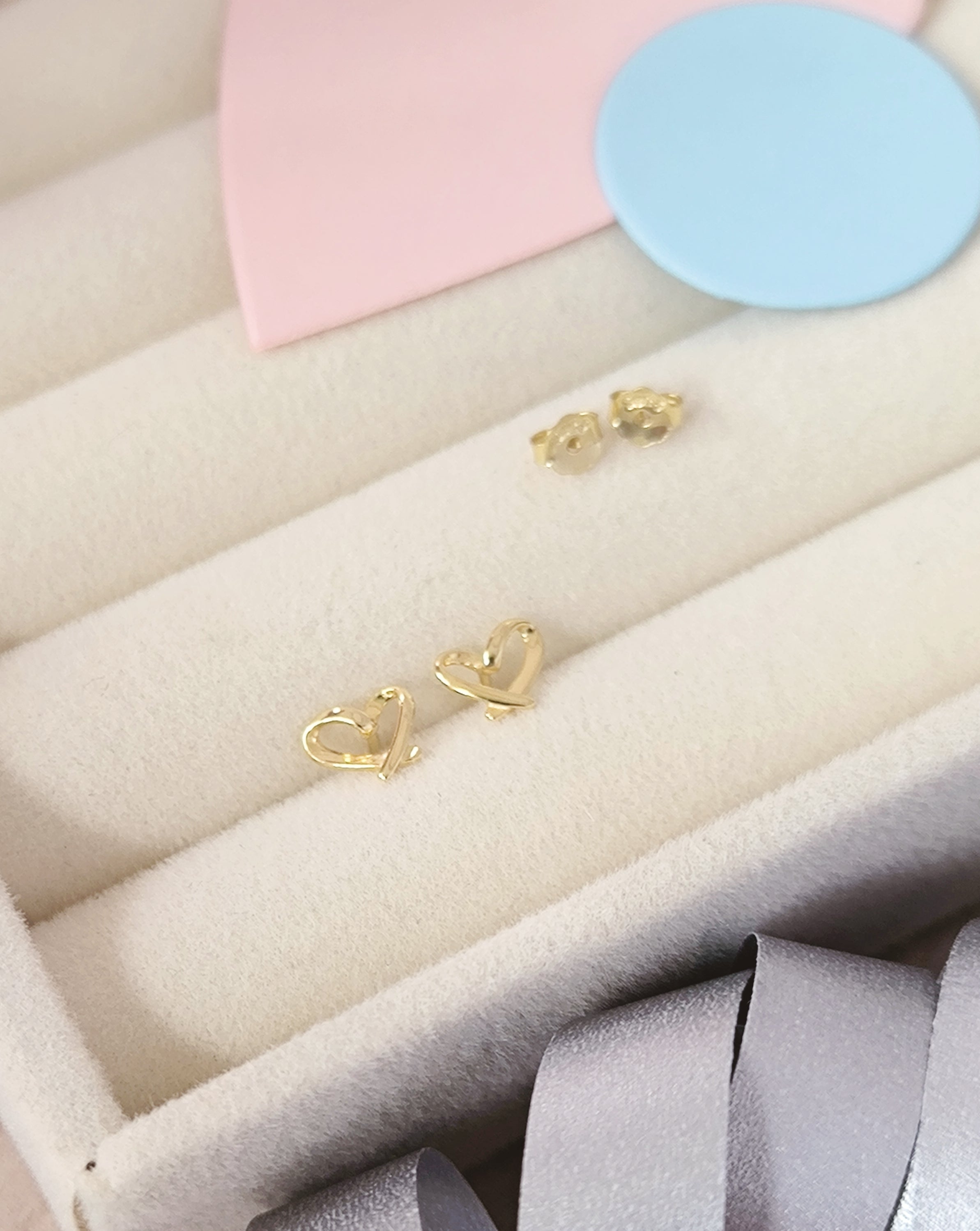 Open Heart Stud Earrings – 925 Sterling Silver. M003