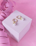 Bow Pearl Hoop Earrings – Gold Plated 925 Sterling Silver